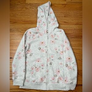OshKosh Girls Floral Fleece Lined Zipup. Size 10